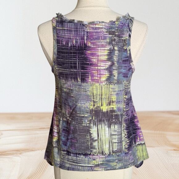 One September Anthropologie Embellished Sleeveless Top Size M Beaded Gray Purple - Picture 3 of 6